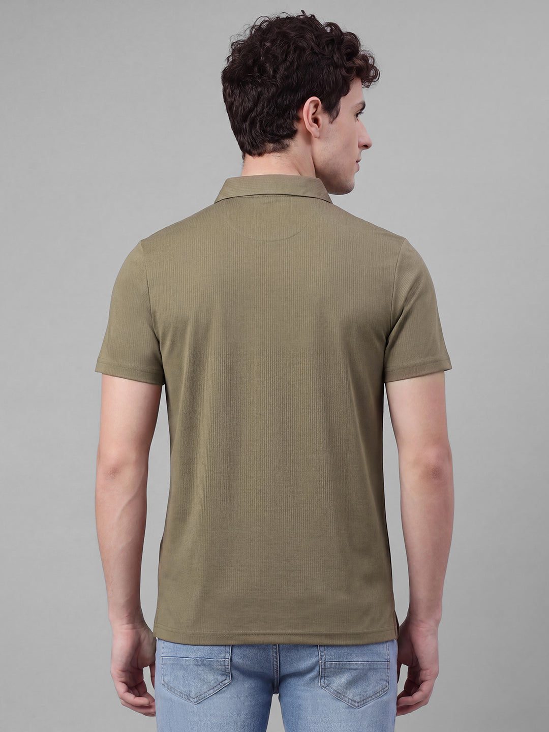 Brown Moderno Fit Solid  Short Sleeves Polo Collar Men's T-shirt by Being Human Clothing