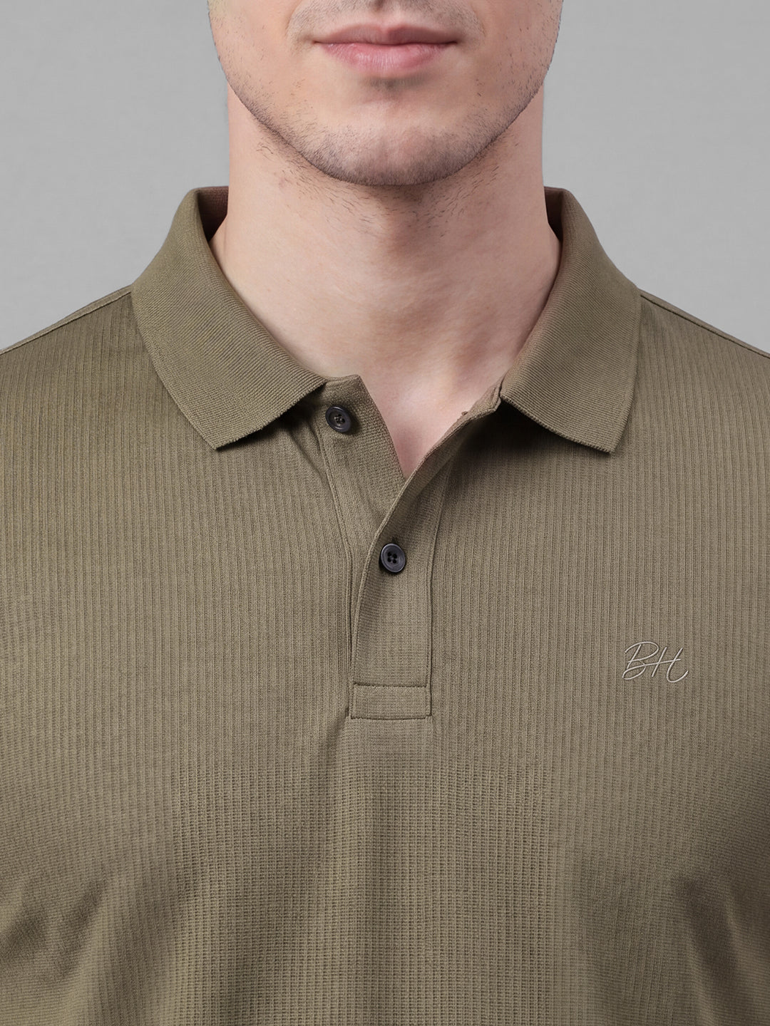 Brown Moderno Fit Solid  Short Sleeves Polo Collar Men's T-shirt by Being Human Clothing