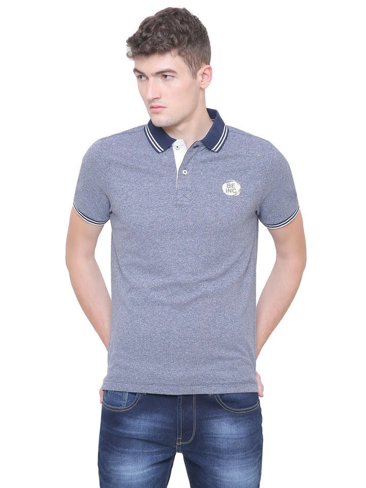 Blue Regular Fit Men's Polo T-Shirt