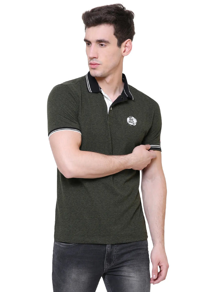Green Regular Fit Men's Polo T-Shirt