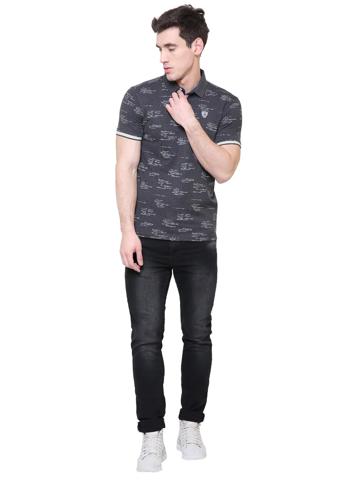 Black Regular Fit Men's Polo T-Shirt