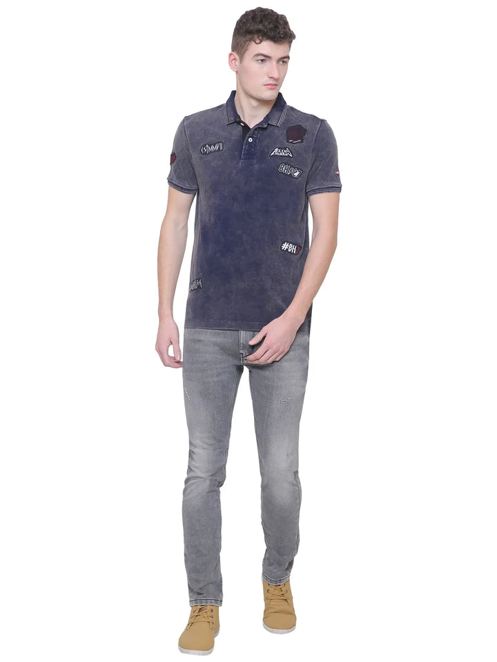 Blue Regular Fit Men's Polo T-Shirt