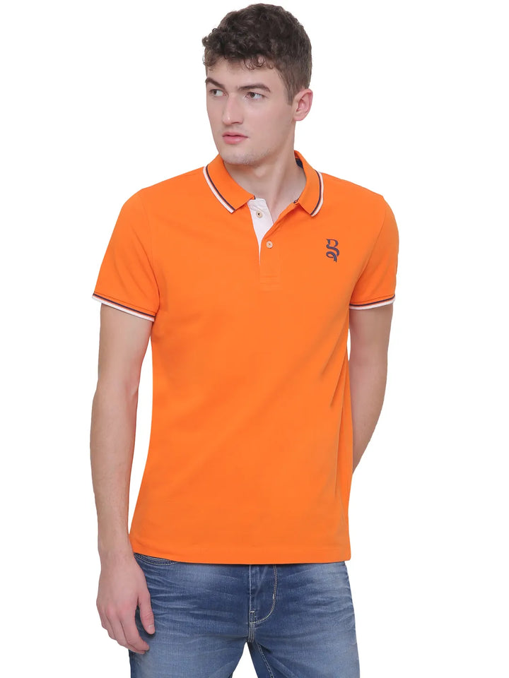 Orange Regular Fit Men's Polo T-Shirt