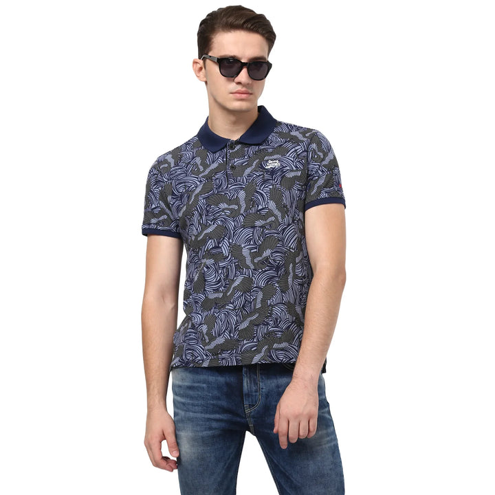 Blue Regular Fit Men's Polo T-Shirt