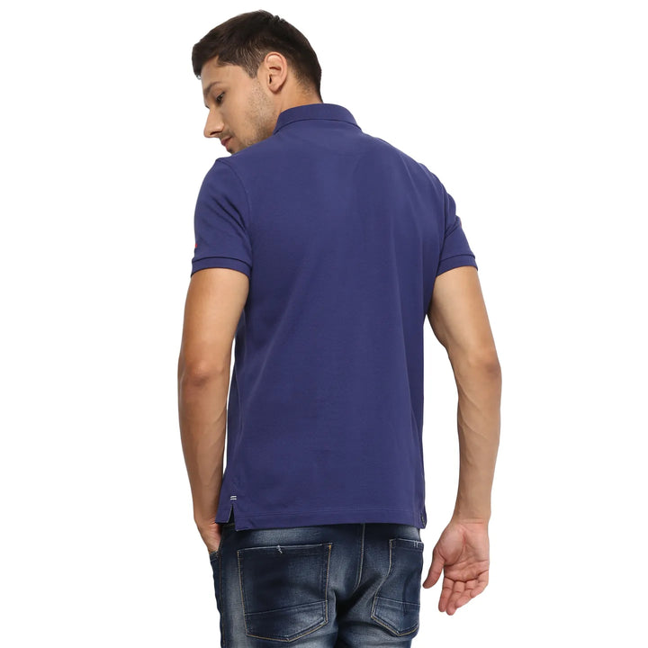 Ink Blue Regular Fit Men's Polo T-Shirt