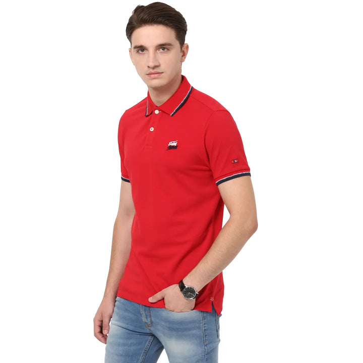 Red Regular Fit Men's Polo T-Shirt