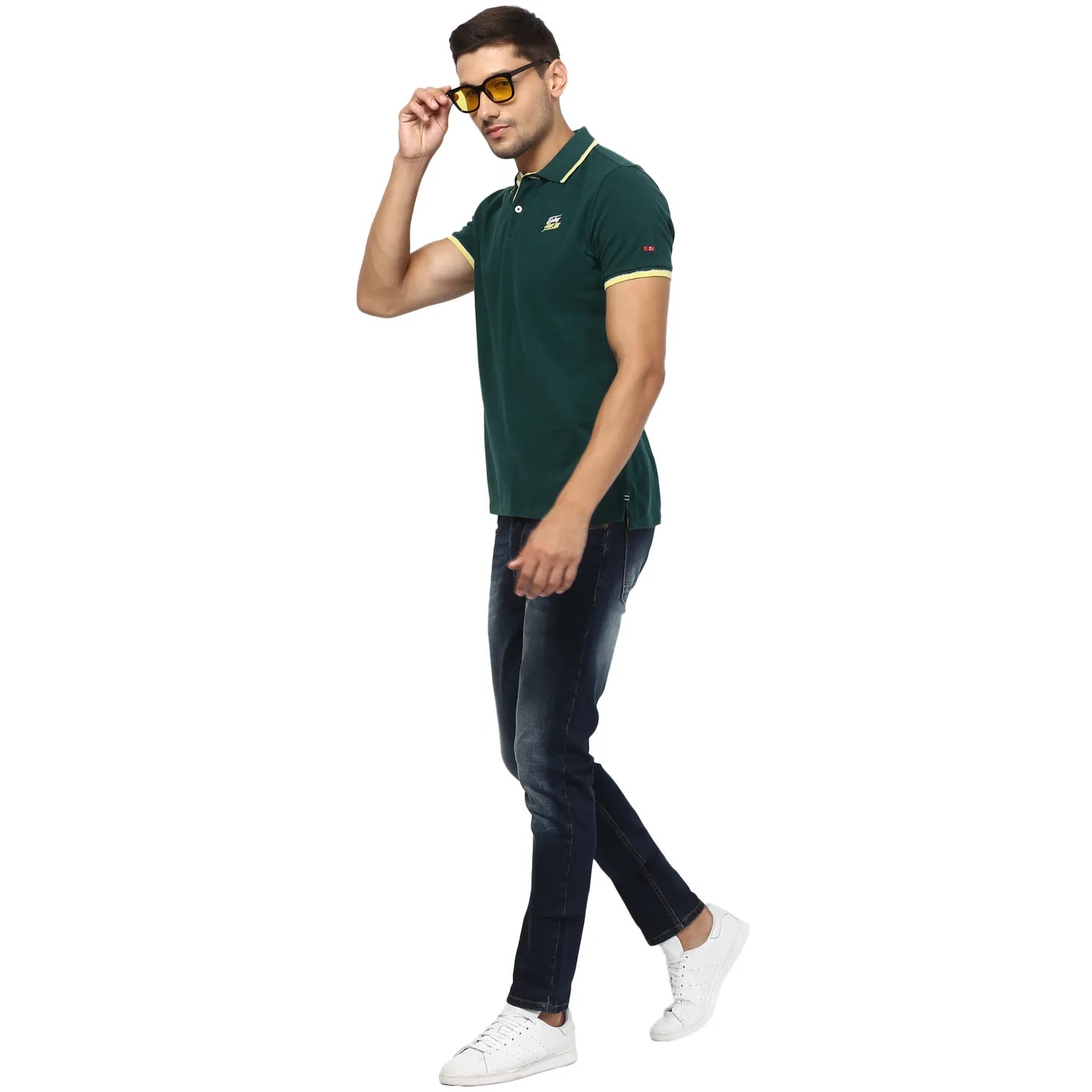Being Human Clothing Men Regular Fit Polo Neck T-Shirts-Tropic Green