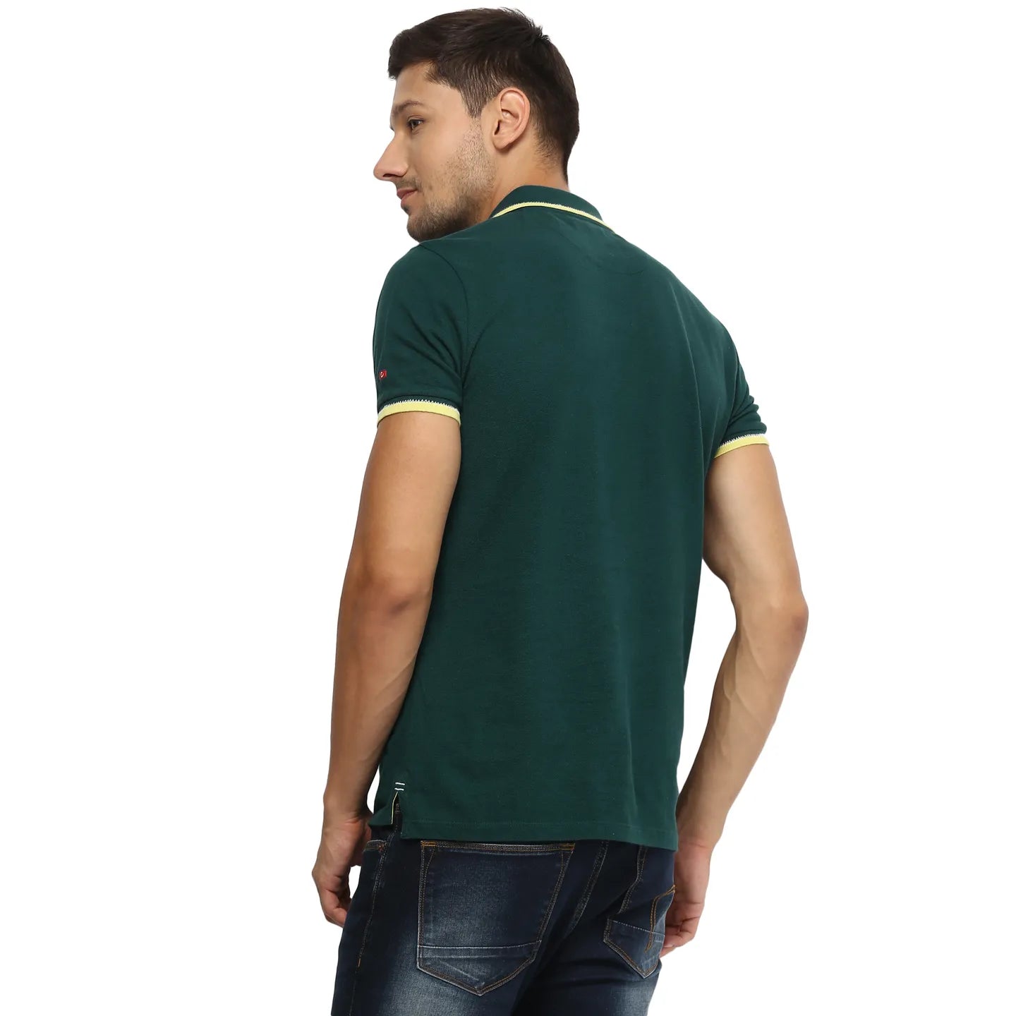 Being Human Clothing Men Regular Fit Polo Neck T-Shirts-Tropic Green