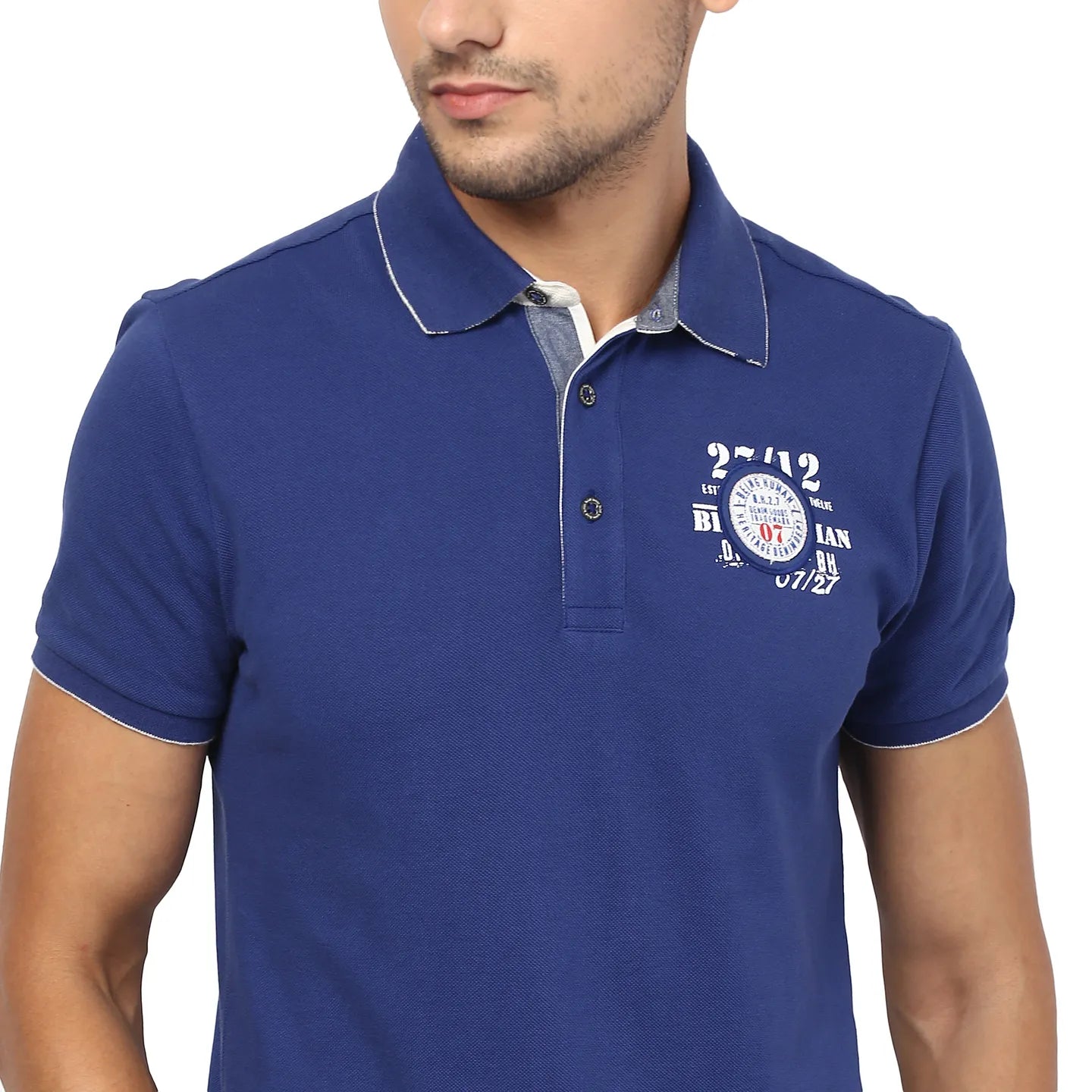 Being Human Clothing Men Regular Fit Polo Neck T-Shirts-Dk.Royal