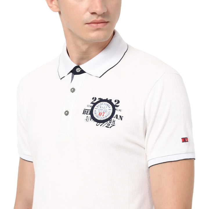 Grey Regular Fit Men's Polo T-Shirt