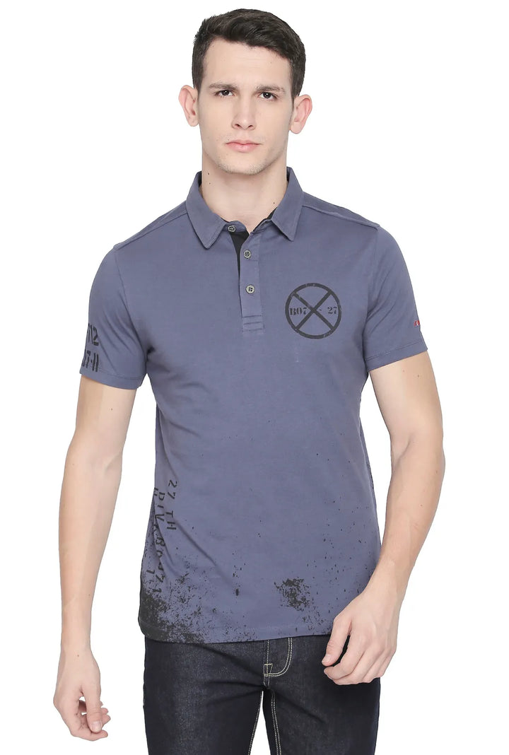 Blue Regular Fit Men's Polo T-Shirt