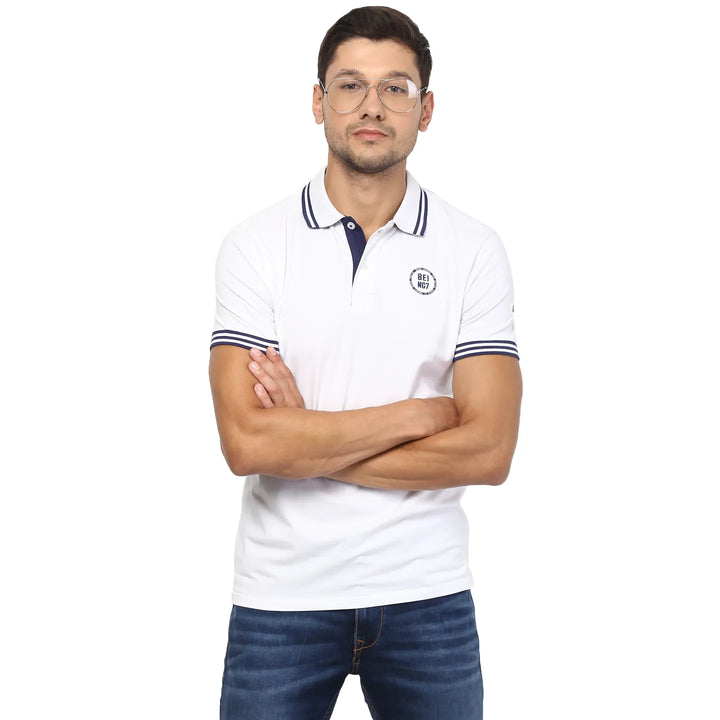 White Regular Fit Men's Polo T-Shirt