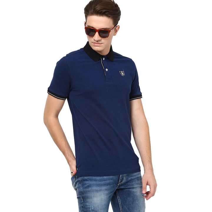 Blue Regular Fit Men's Polo T-Shirt