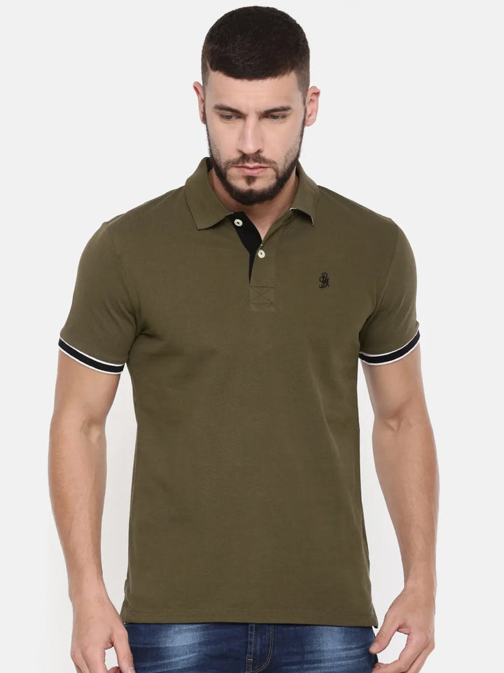Green Regular Fit Men's Polo T-Shirt