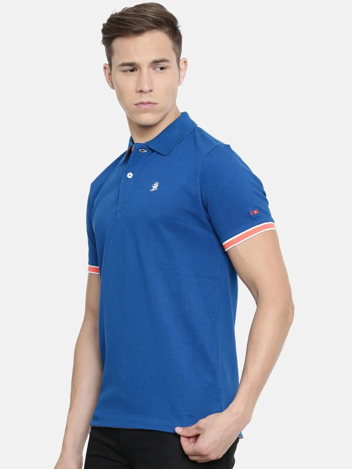 Ink Blue Regular Fit Men's Polo T-Shirt