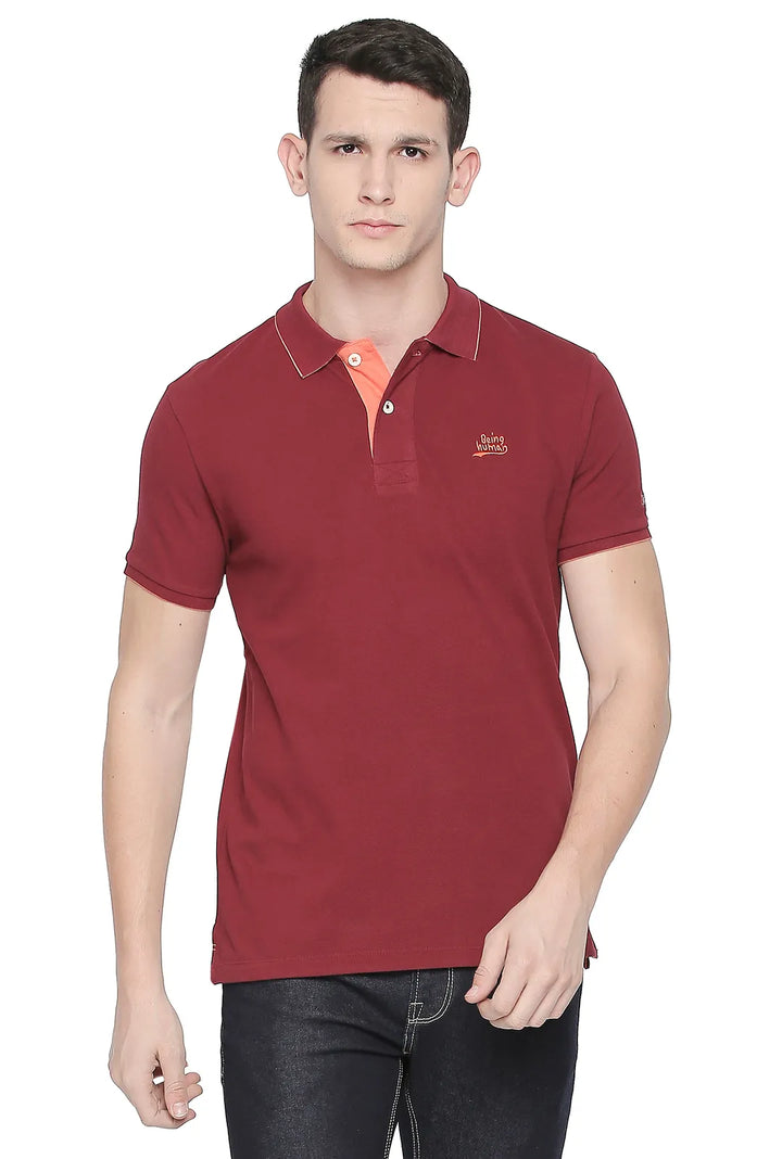Red Regular Fit Men's Polo T-Shirt
