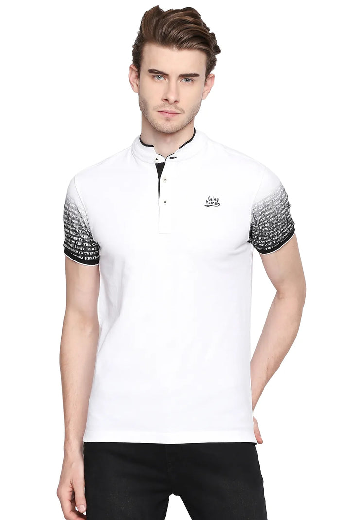 White Regular Fit Men's Polo T-Shirt