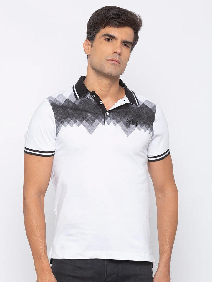White Regular Fit Men's Polo T-Shirt