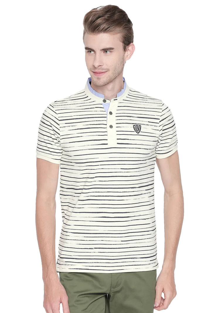 Beige Regular Fit Men's Polo T-Shirt