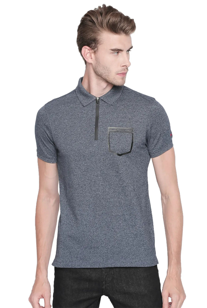 Blue Regular Fit Men's Polo T-Shirt