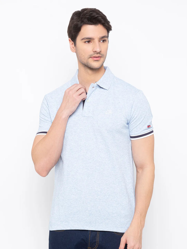 Blue Regular Fit Men's Polo T-Shirt