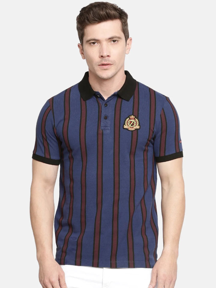 Blue Regular Fit Men's Polo T-Shirt