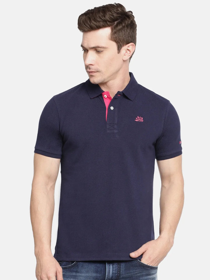Blue Regular Fit Men's Polo T-Shirt