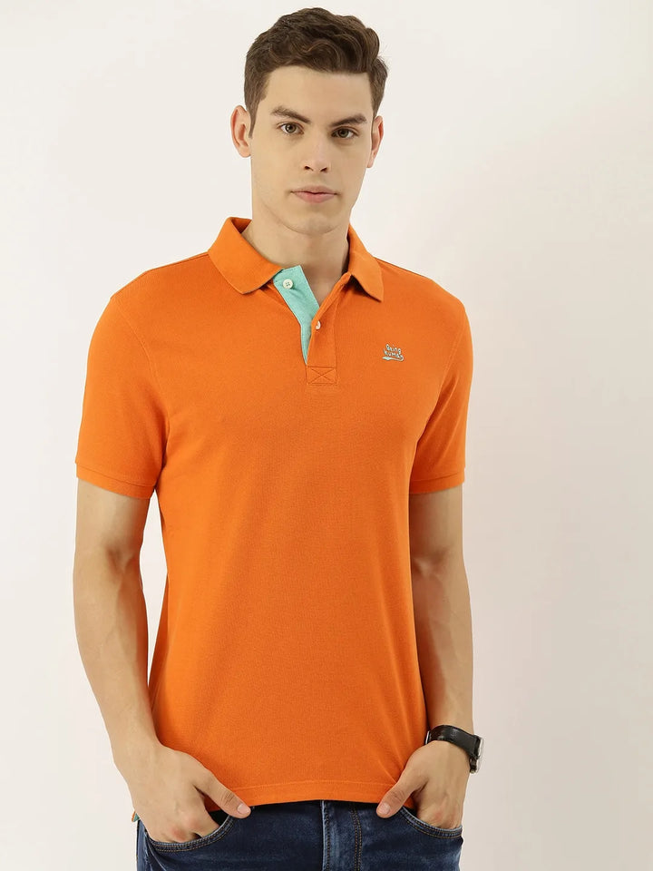 Orange Regular Fit Men's Polo T-Shirt