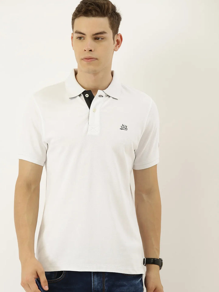 White Regular Fit Men's Polo T-Shirt
