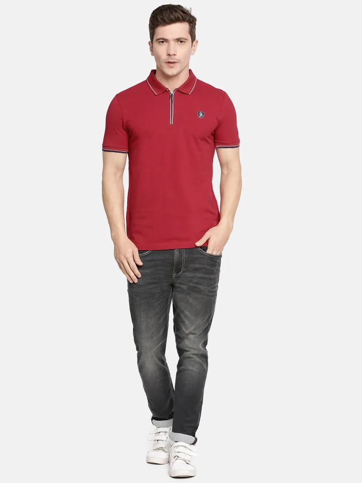 Red Regular Fit Men's Polo T-Shirt