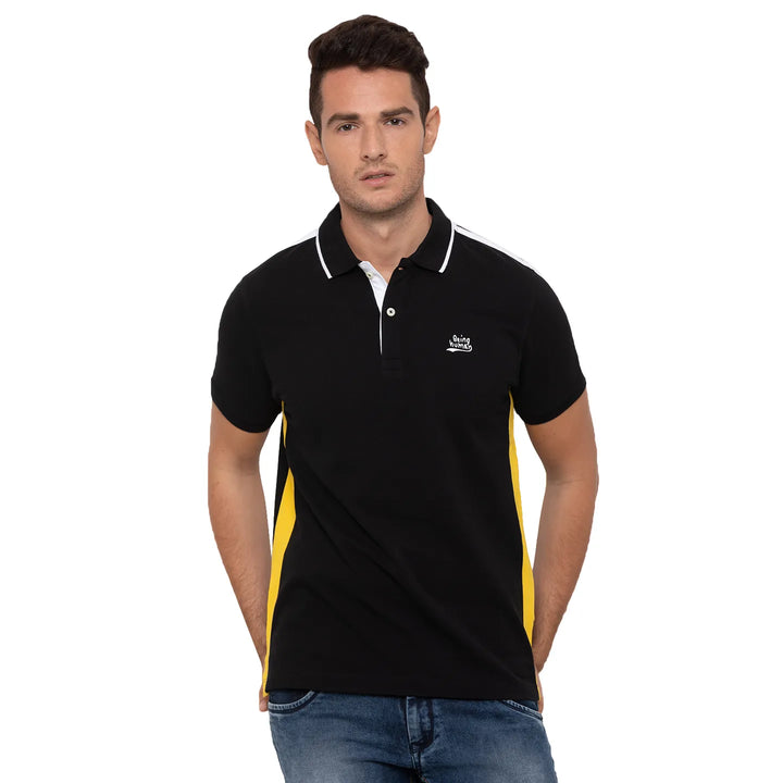 Black Regular Fit Men's Polo T-Shirt
