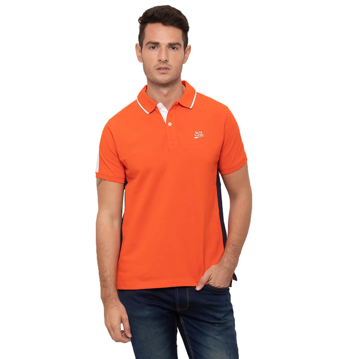 Orange Regular Fit Men's Polo T-Shirt