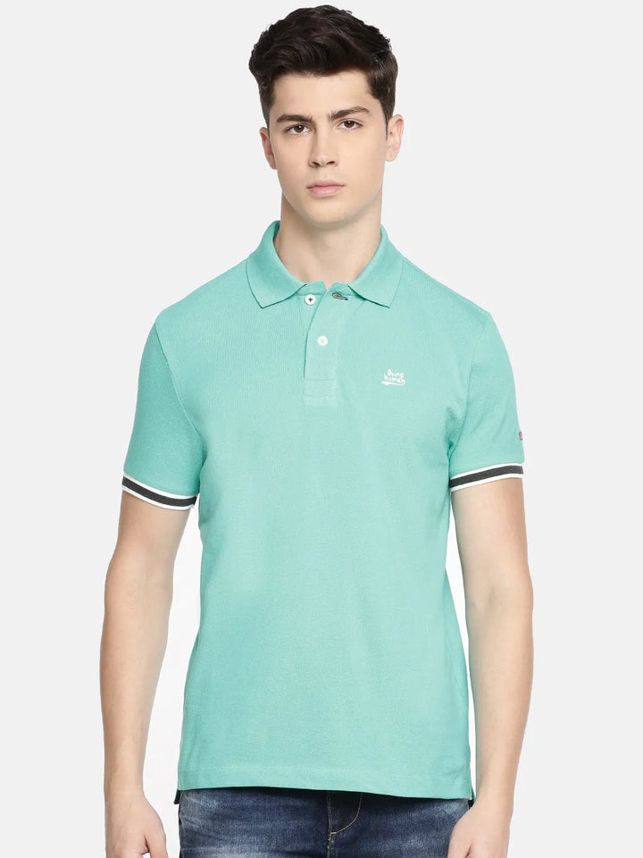 Blue Regular Fit Men's Polo T-Shirt