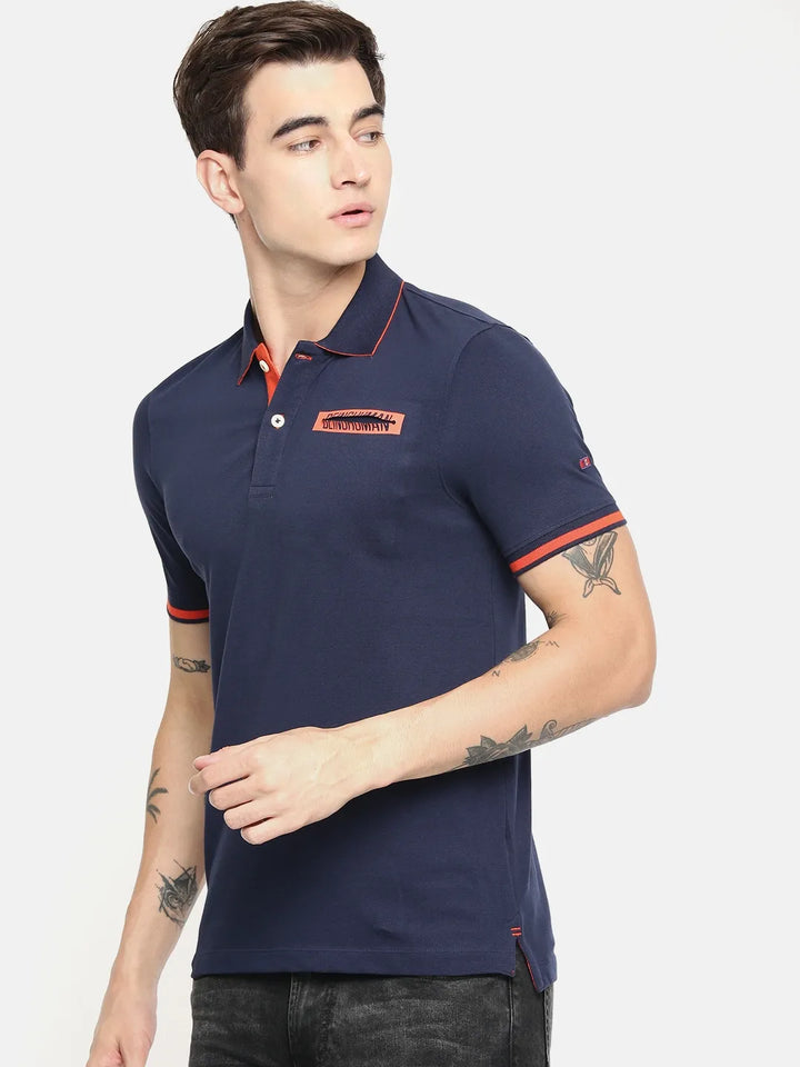 Blue Regular Fit Men's Polo T-Shirt