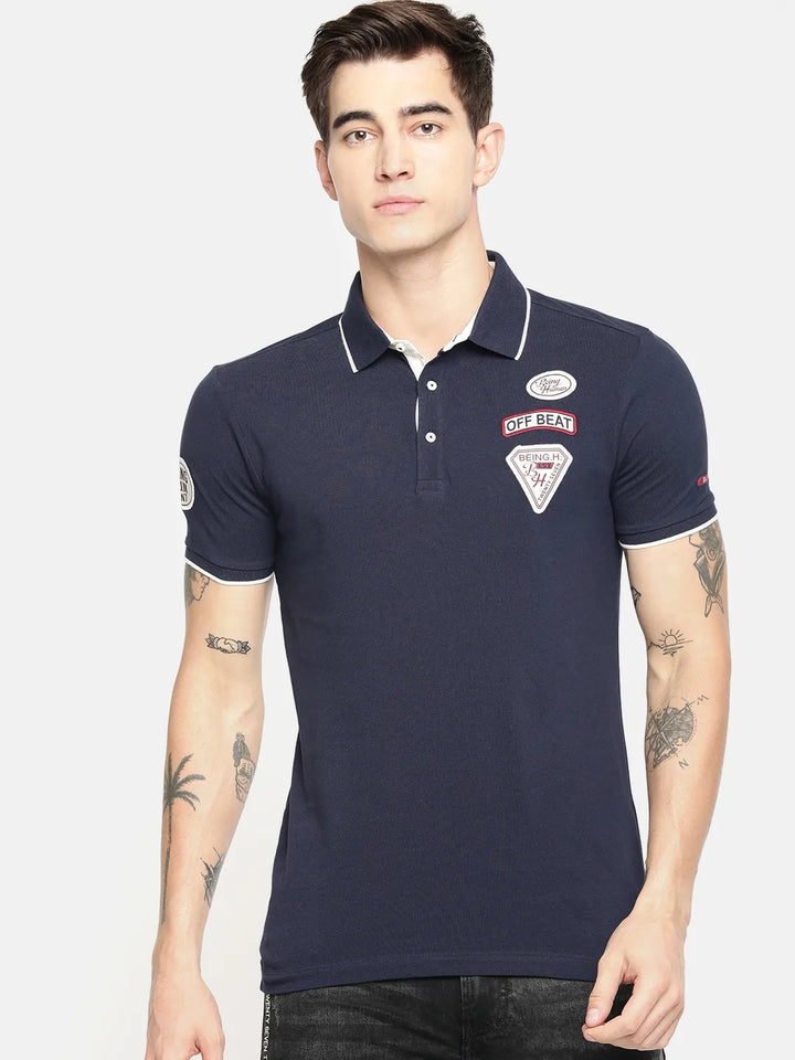 Blue Regular Fit Men's Polo T-Shirt