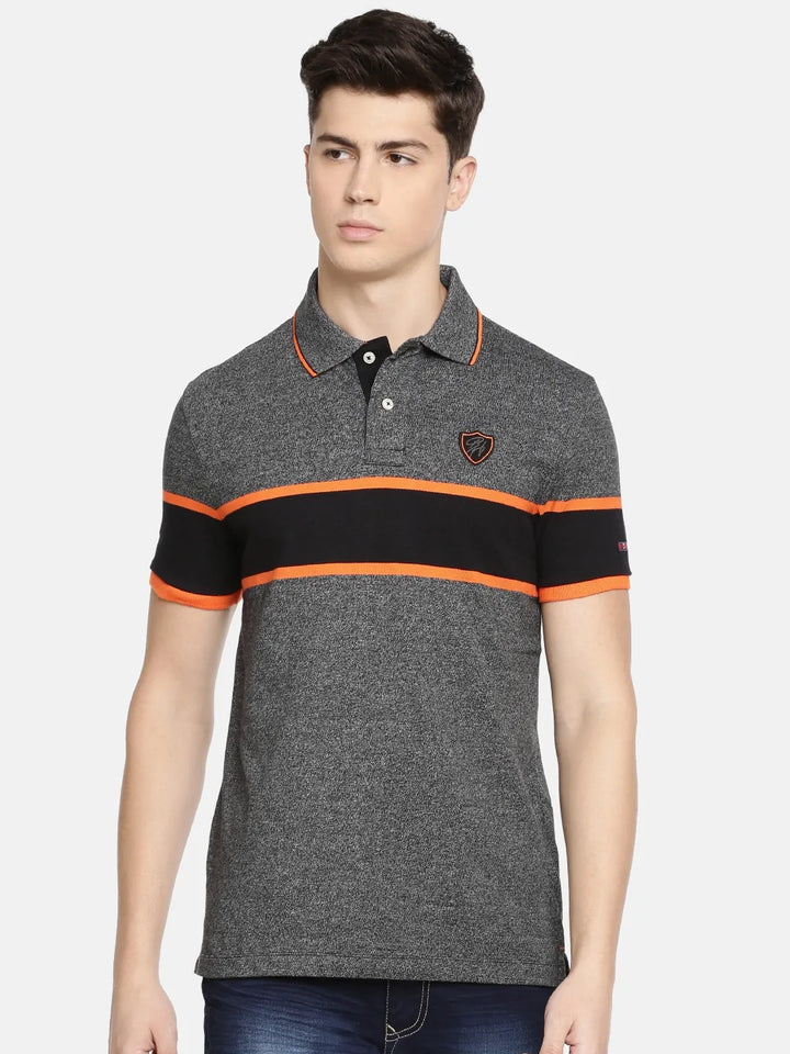 Dark Grey Regular Fit Men's Polo T-Shirt