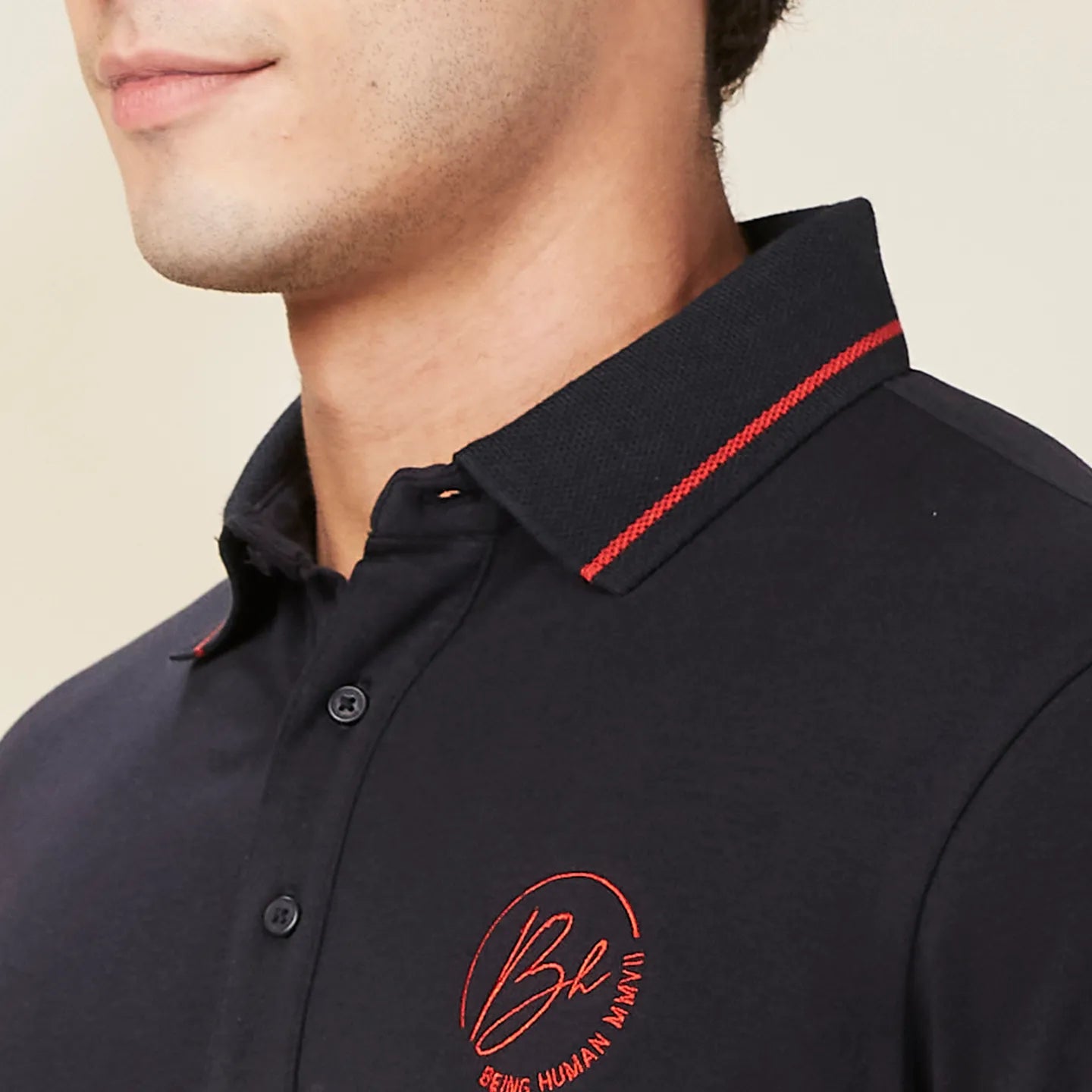 Being Human Clothing-Mens-Top-Polo Neck Black