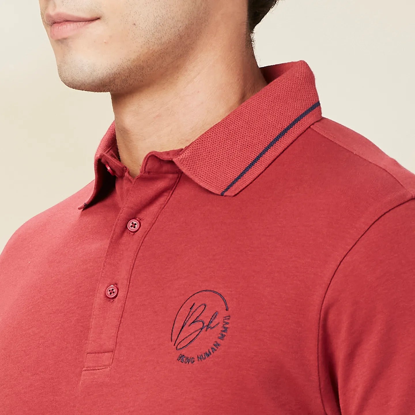 Being Human Clothing-Mens-Top-Polo Neck Maroon