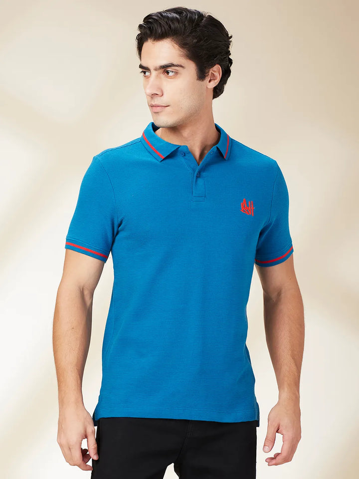 Dark Red Regular Fit Men's Polo T-Shirt by Being Human Clothing