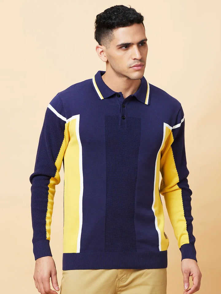 Navy Regular Fit Men's Polo T-Shirt by Being Human Clothing