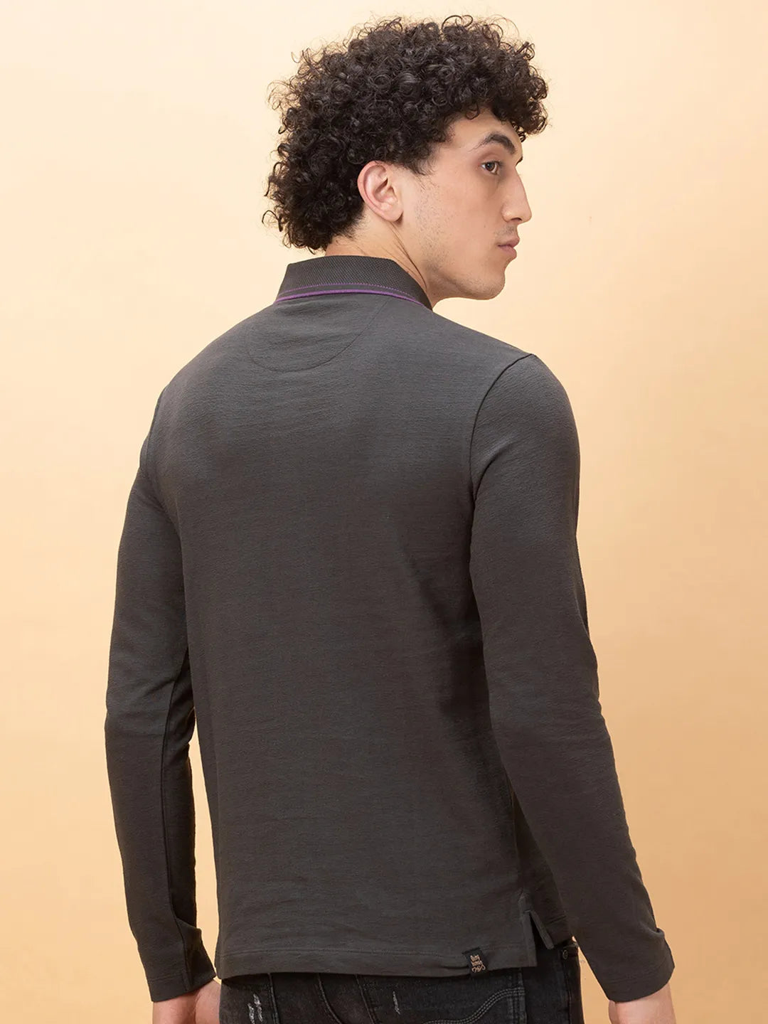 Being Human Clothing Mens-Top Polo Neck Charcoal