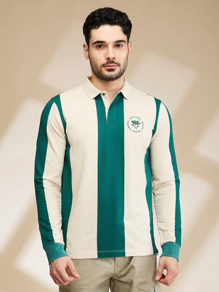 White Regular Fit Men's Long Sleeves Polo T-Shirt