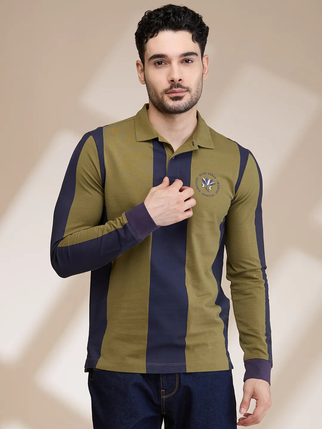 Being Human Clothing Mens-Top Polo Neck Olive