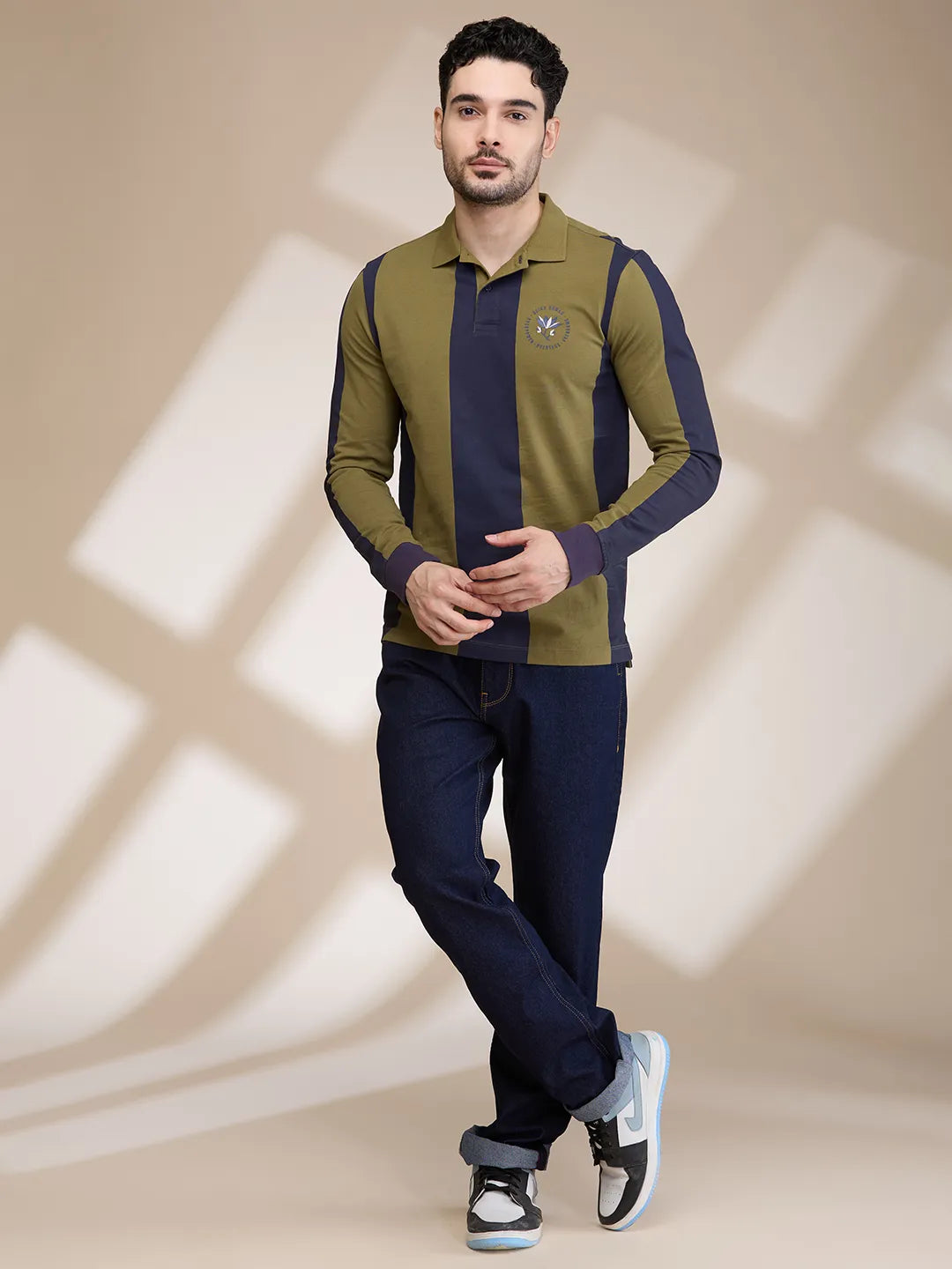 Being Human Clothing Mens-Top Polo Neck Olive