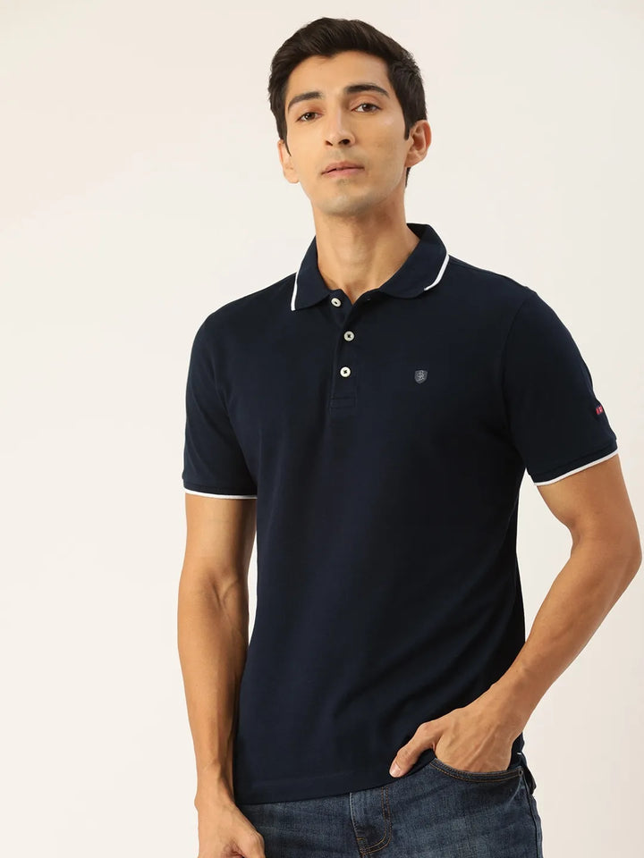 Blue Regular Fit Men's Polo T-Shirt