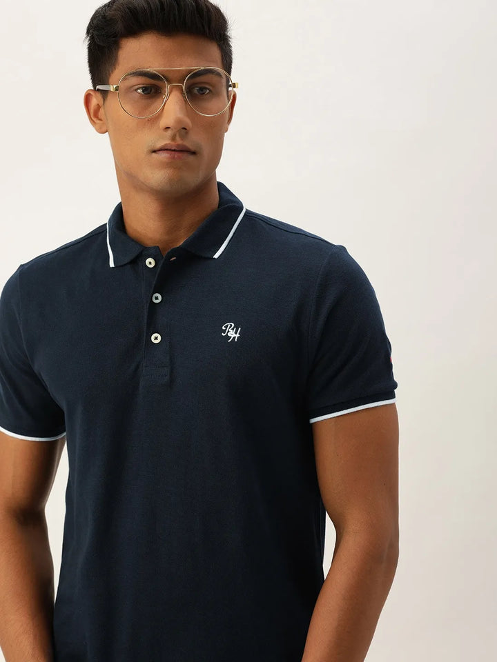 Blue Regular Fit Men's Polo T-Shirt