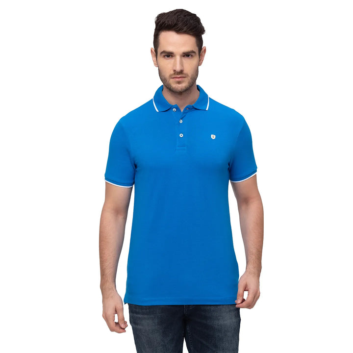 Blue Regular Fit Men's Polo T-Shirt