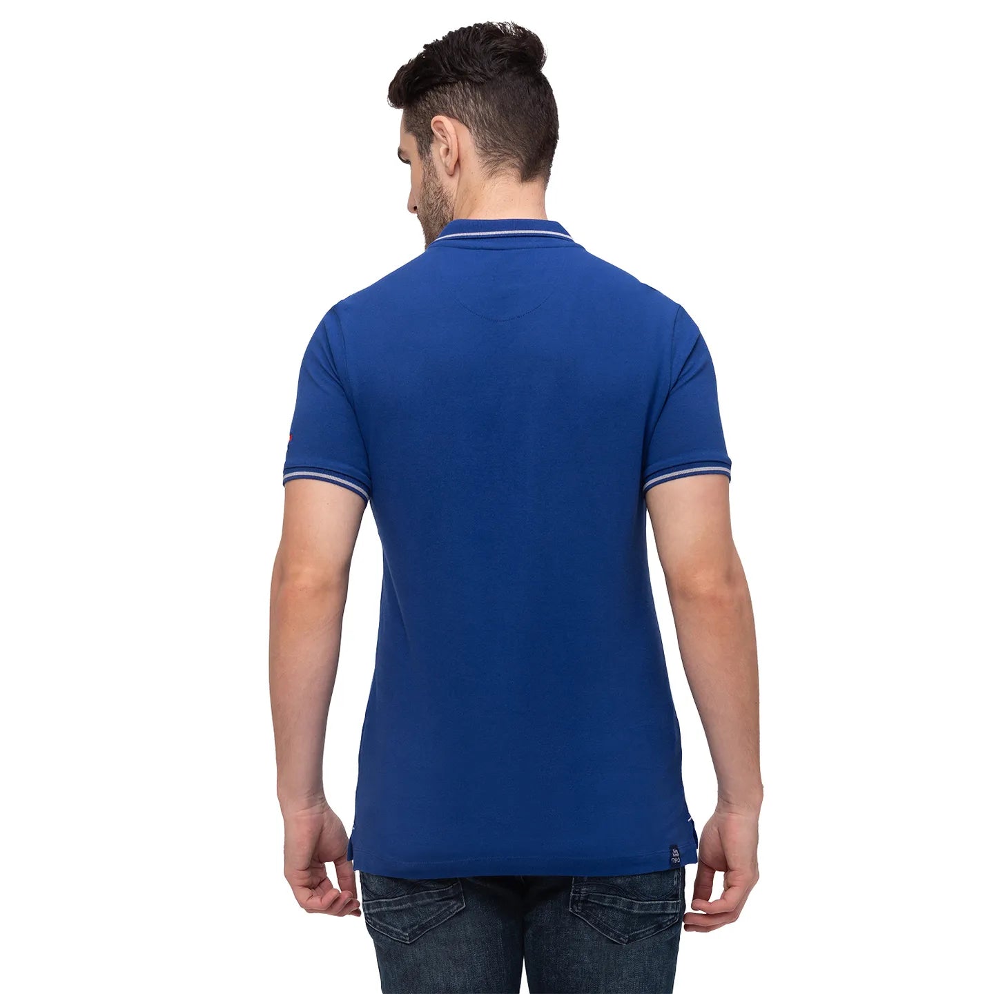 Blue Regular Fit Men's Polo T-Shirt by Being Human Clothing
