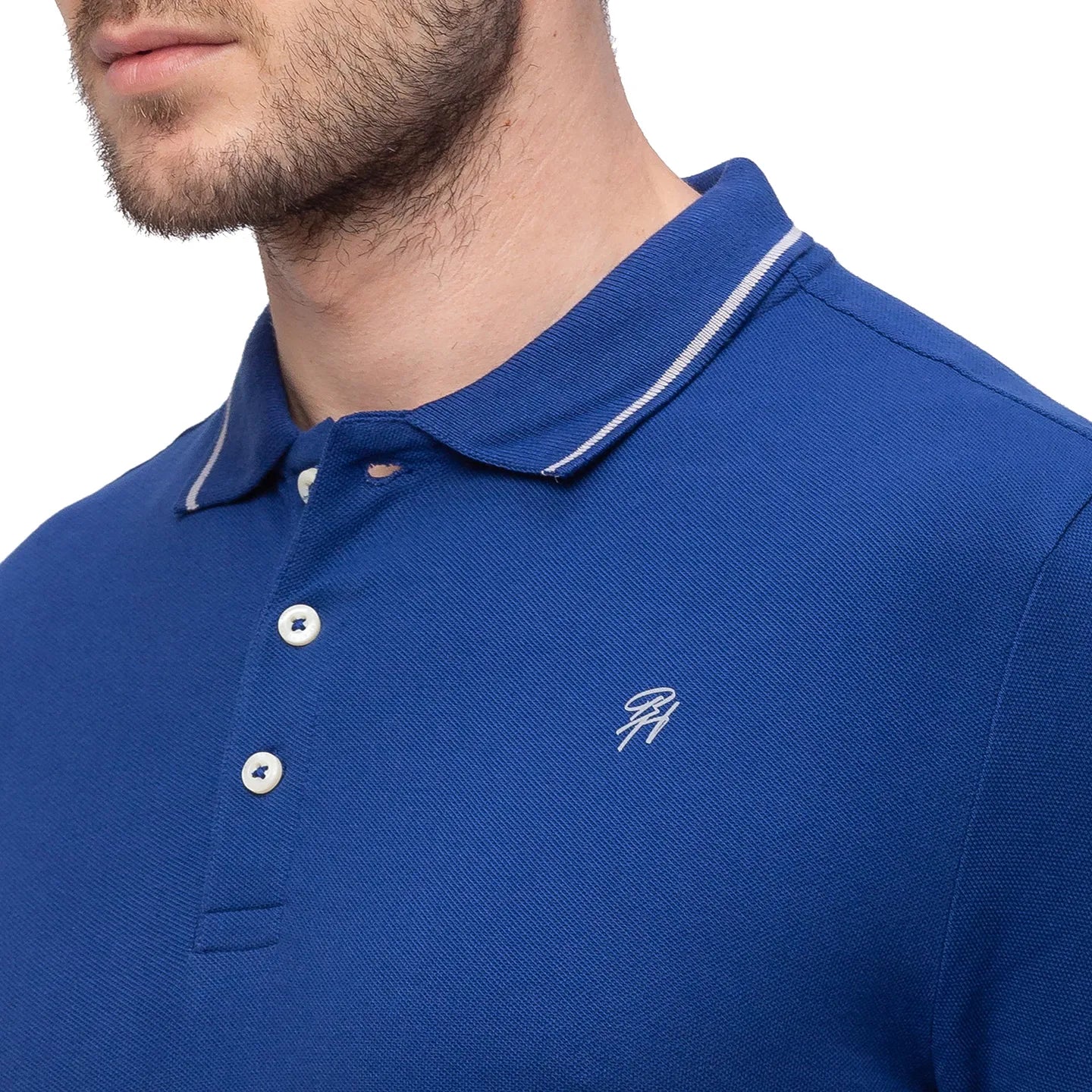 Blue Regular Fit Men's Polo T-Shirt by Being Human Clothing