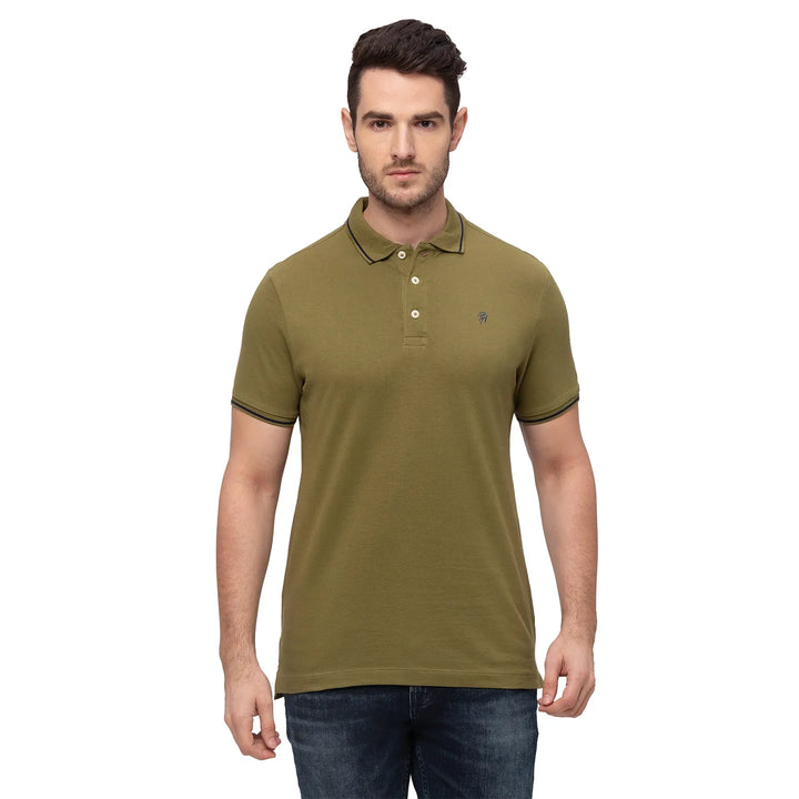 Green Regular Fit Men's Polo T-Shirt